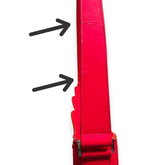 Mach and Mach Hot Pink Wave Baguette Leather Bag 100% Authentic - Picture 11 of 12